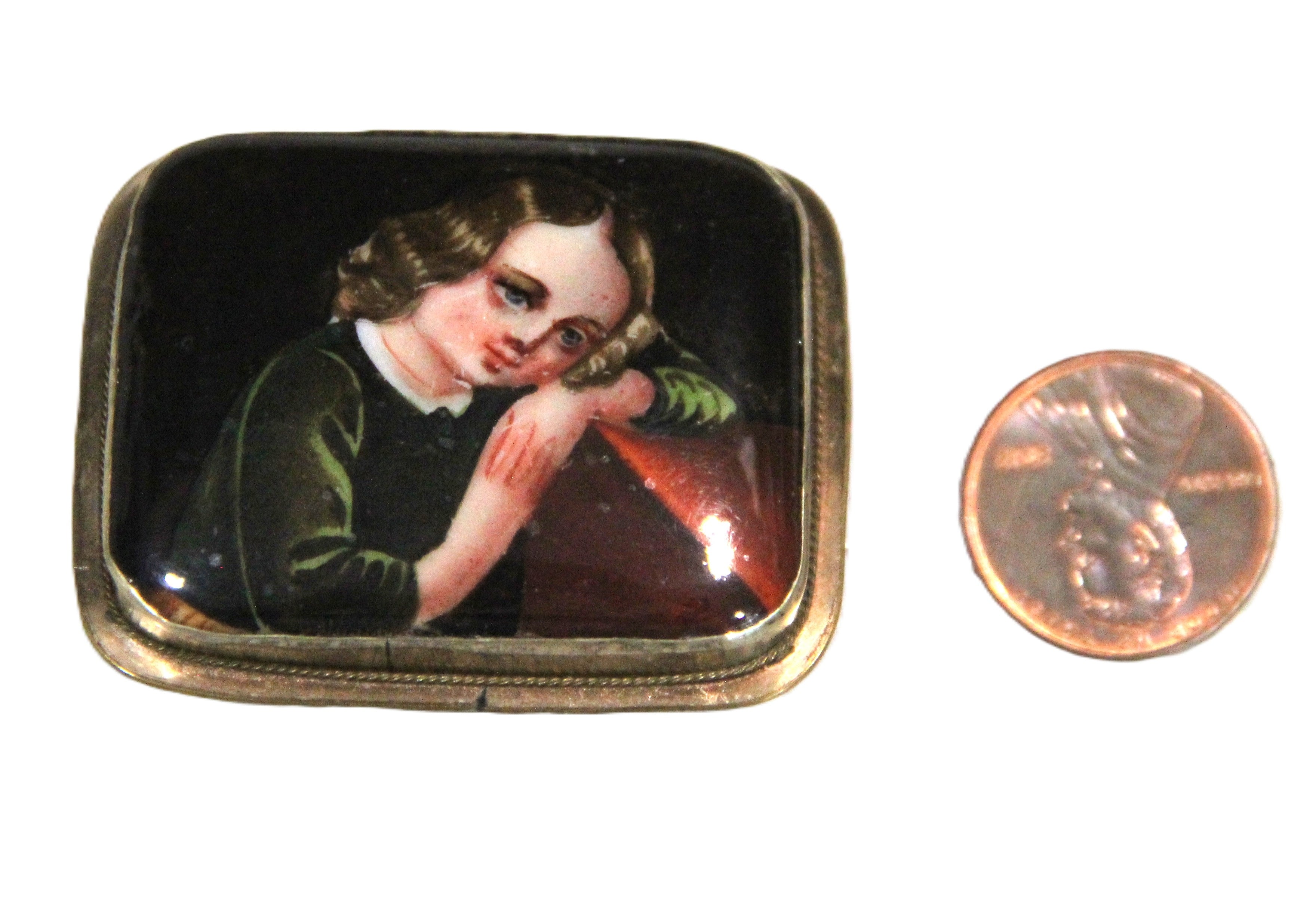 Antique Victorian gold filled portrait brooch