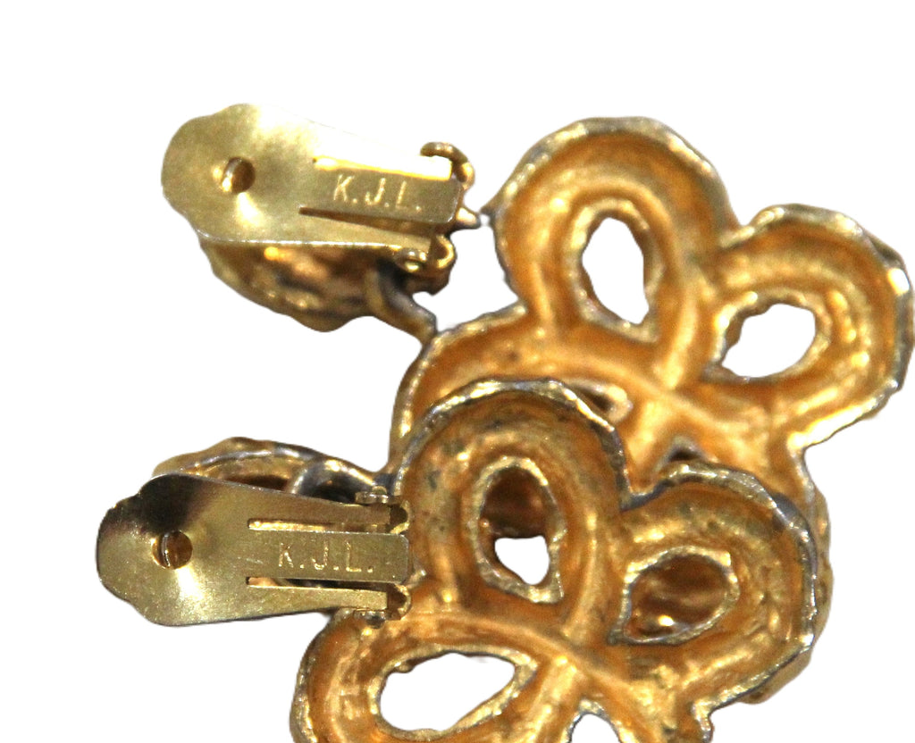 1960's K.J.L. KENNETH JAY LANE BRUTALIST MODERNIST EARRINGS