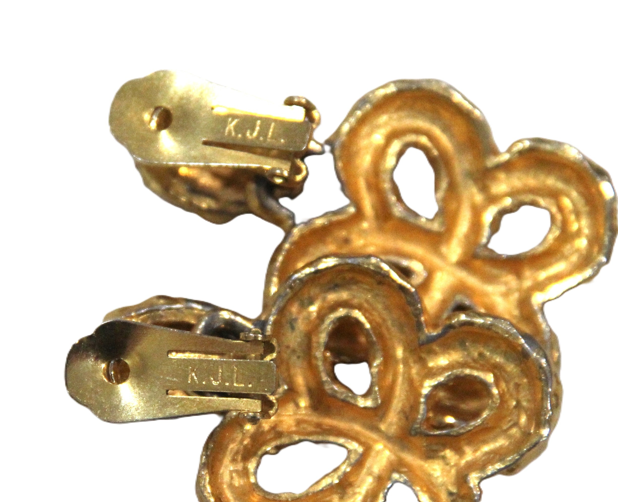 1960's K.J.L. KENNETH JAY LANE BRUTALIST MODERNIST EARRINGS