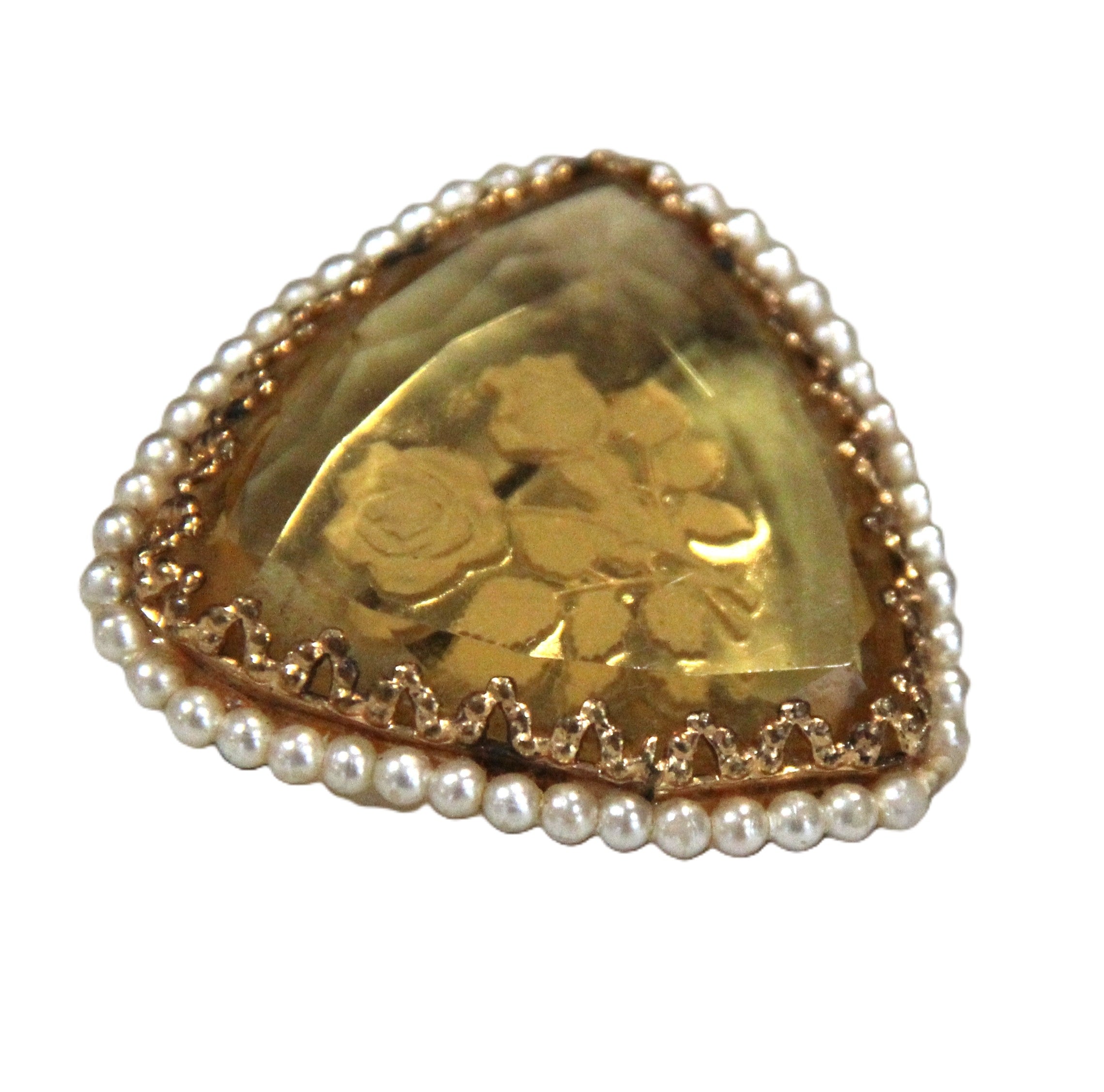 Antique glass intaglio brooch