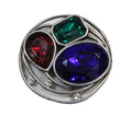 VINTAGE RAZZA 1980'S MODERNIST BROOCH WITH GLASS STONES
