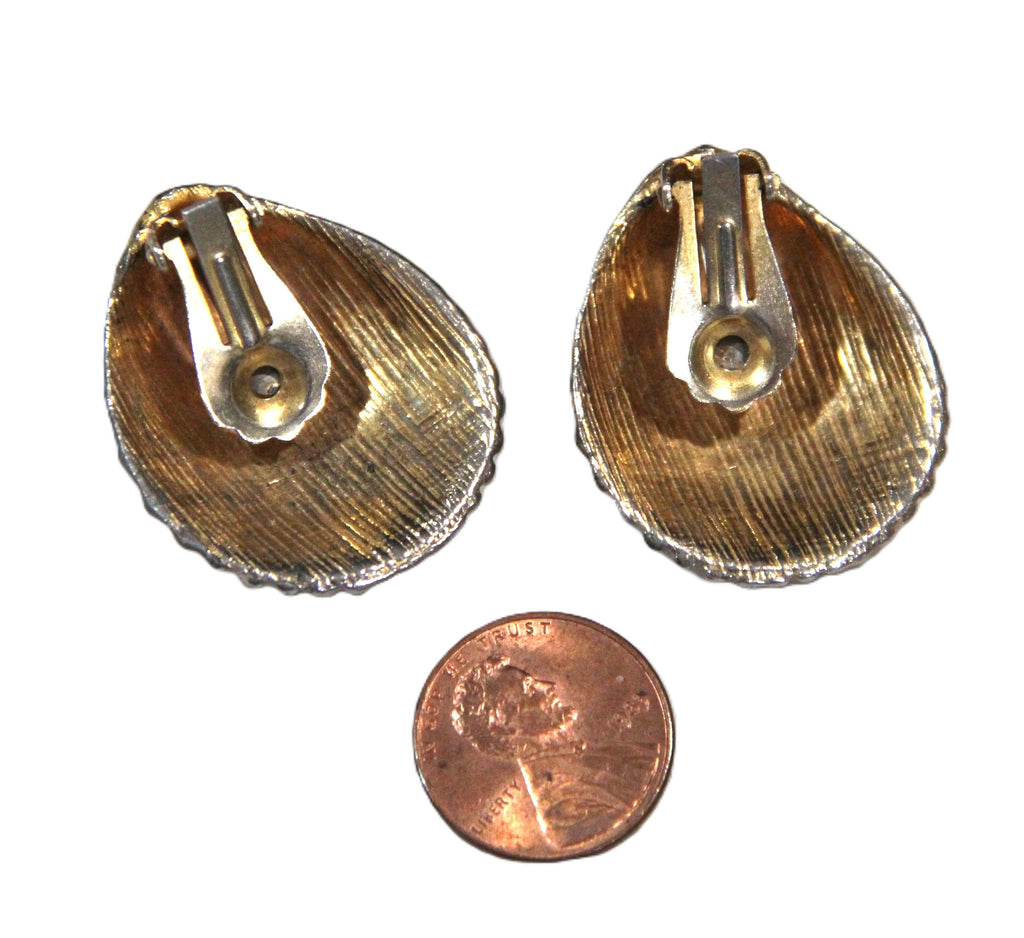Vintage MCM shell clip earrings