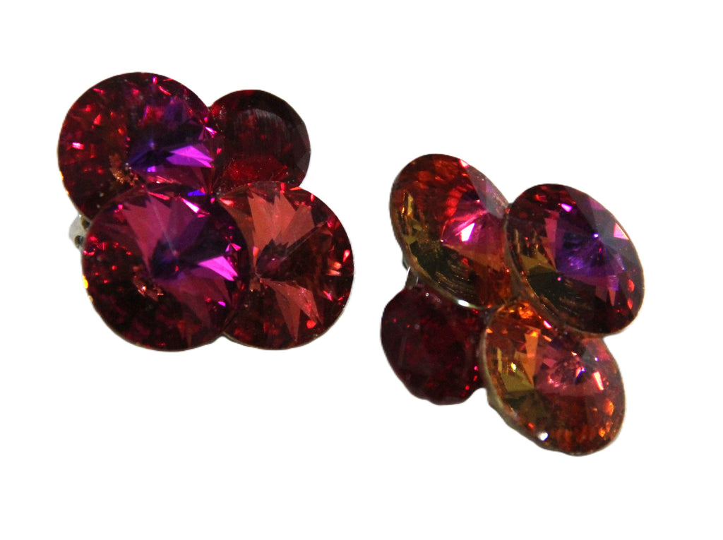 wendy gell 80's vintage rivoli crystal earrings