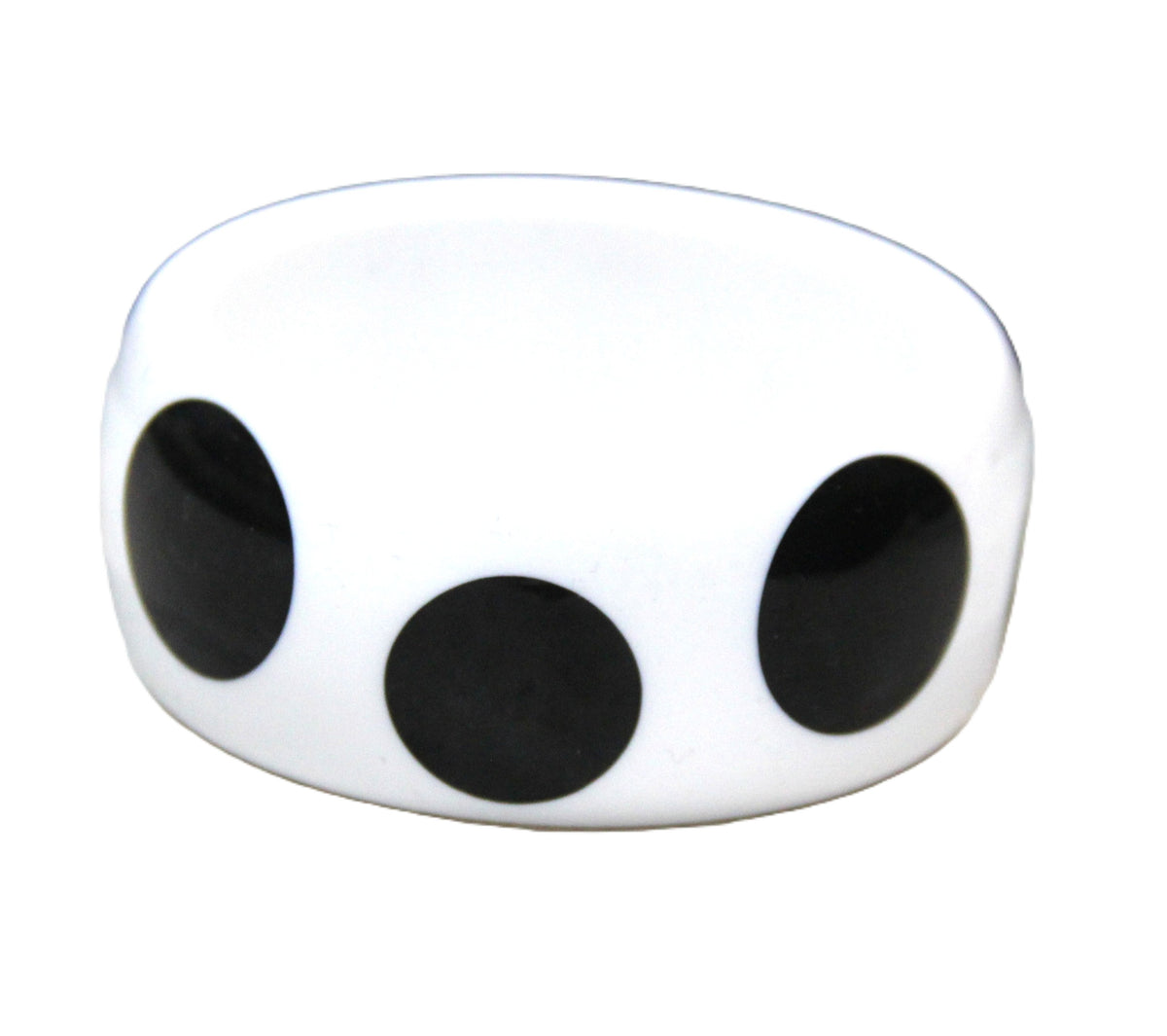BLACK DOTS ON WHITE BANGLE BRACELET