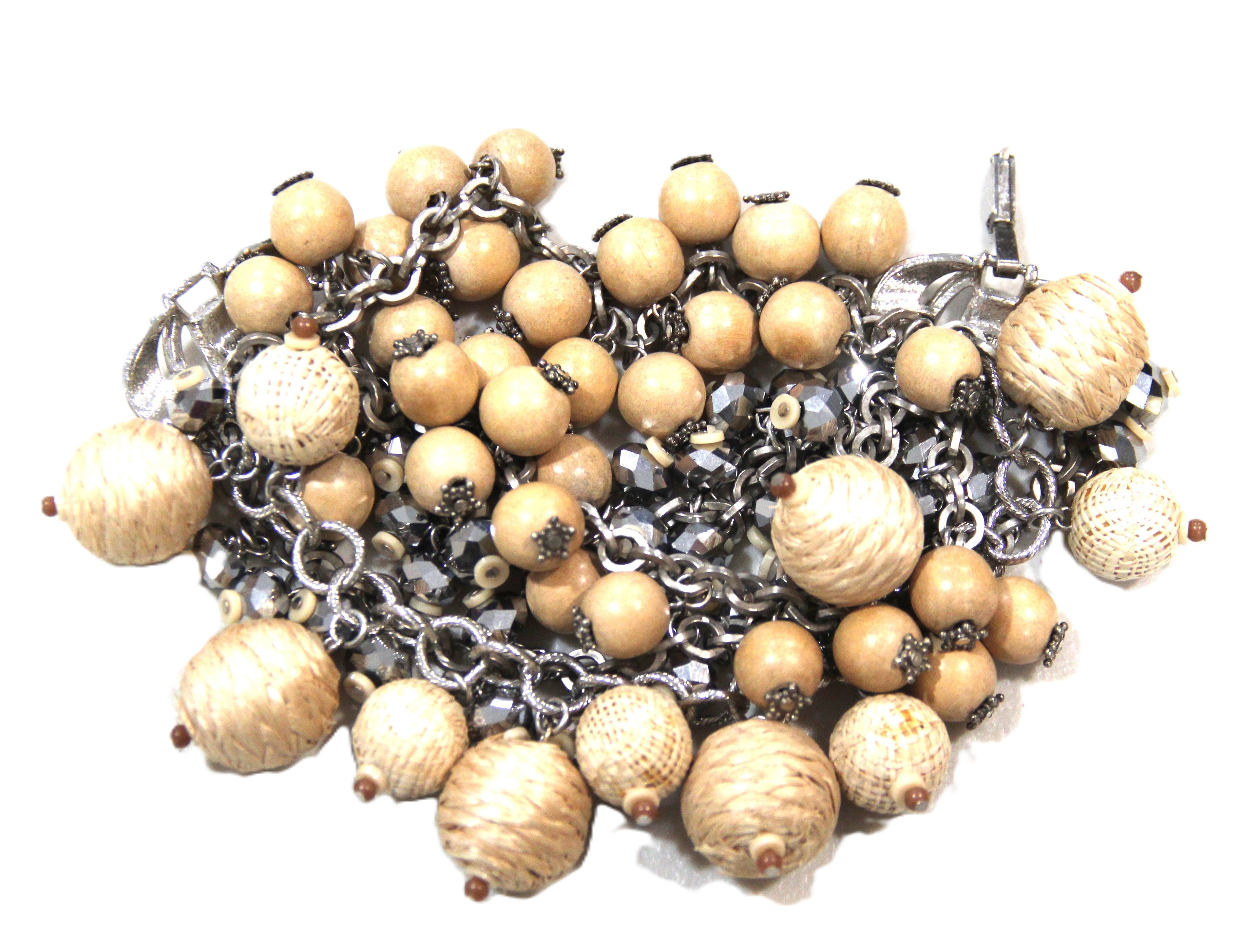 YOCHI NEW YORK DEAD STOCK MULTI CHAIN CHA CHA STATEMENT BRACELET